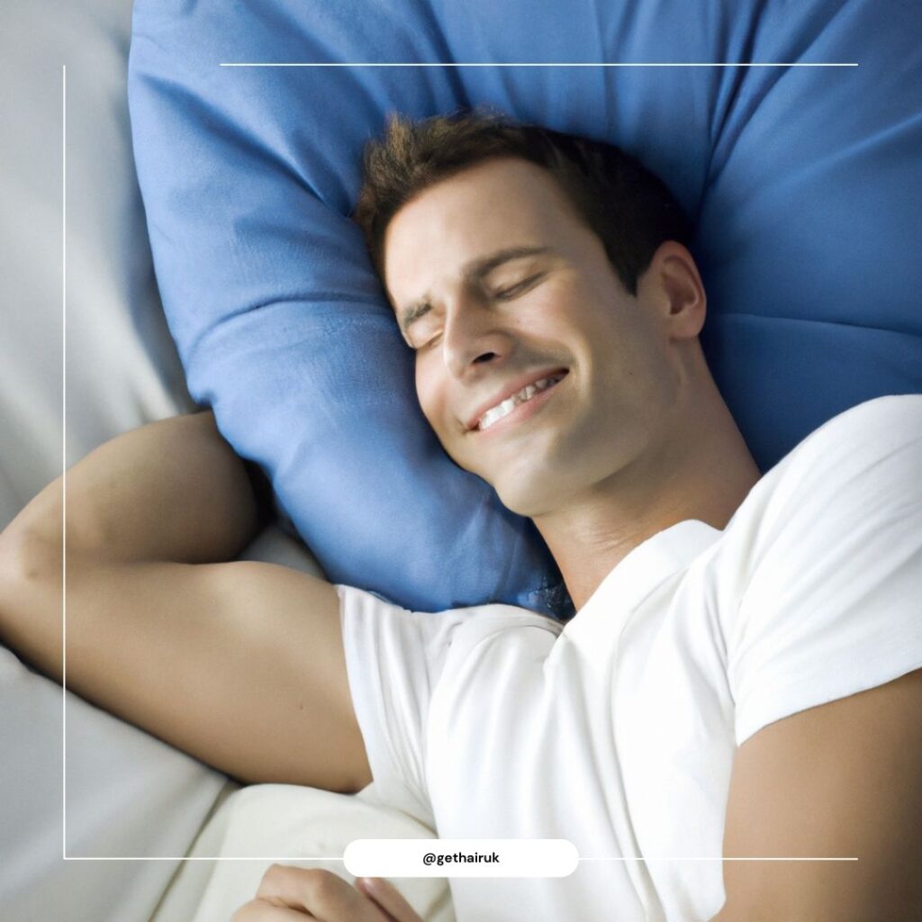 man sleeping with an elevated pillow